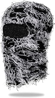 Distressed Balaclava Ski Mask for Men/Women Knitted Full Face Ski Mask Windproof Neck Warmer