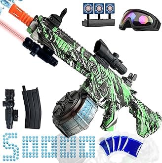 M416 Gel Ball Blaster,Orby, Gel Ball Blaster Large with Drum, Beads Manual & Electric Dual Mode Gel Ball Blaster, First Choice for Family Game Christmas Birthd - Ages 14 +(Green)