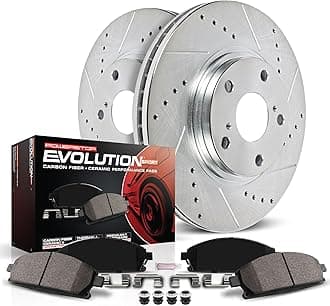 Power Stop K2450 Rear Z23 Carbon Fiber Brake Pads with Drilled & Slotted Brake Rotors Kit For Ford Fusion, Lincoln MKZ, Lincoln Zep, Mazda 6, Mercury Milan [Model Specific]