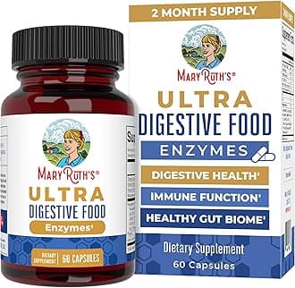 MaryRuth Organics Ultra Digestive Enzymes Capsules | Up to 2 Month Supply | Supplement for Gut Health Support | Digestion & Immune Support with Amylase | Lipase & Lactase | Vegan | 60 Count