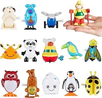 THE TWIDDLERS - 56 Wind Up Toys for Kids Gift, Animal Party Bag Fillers for Kids, Goody Bags, Toddler Party Favours Rewards and Prizes