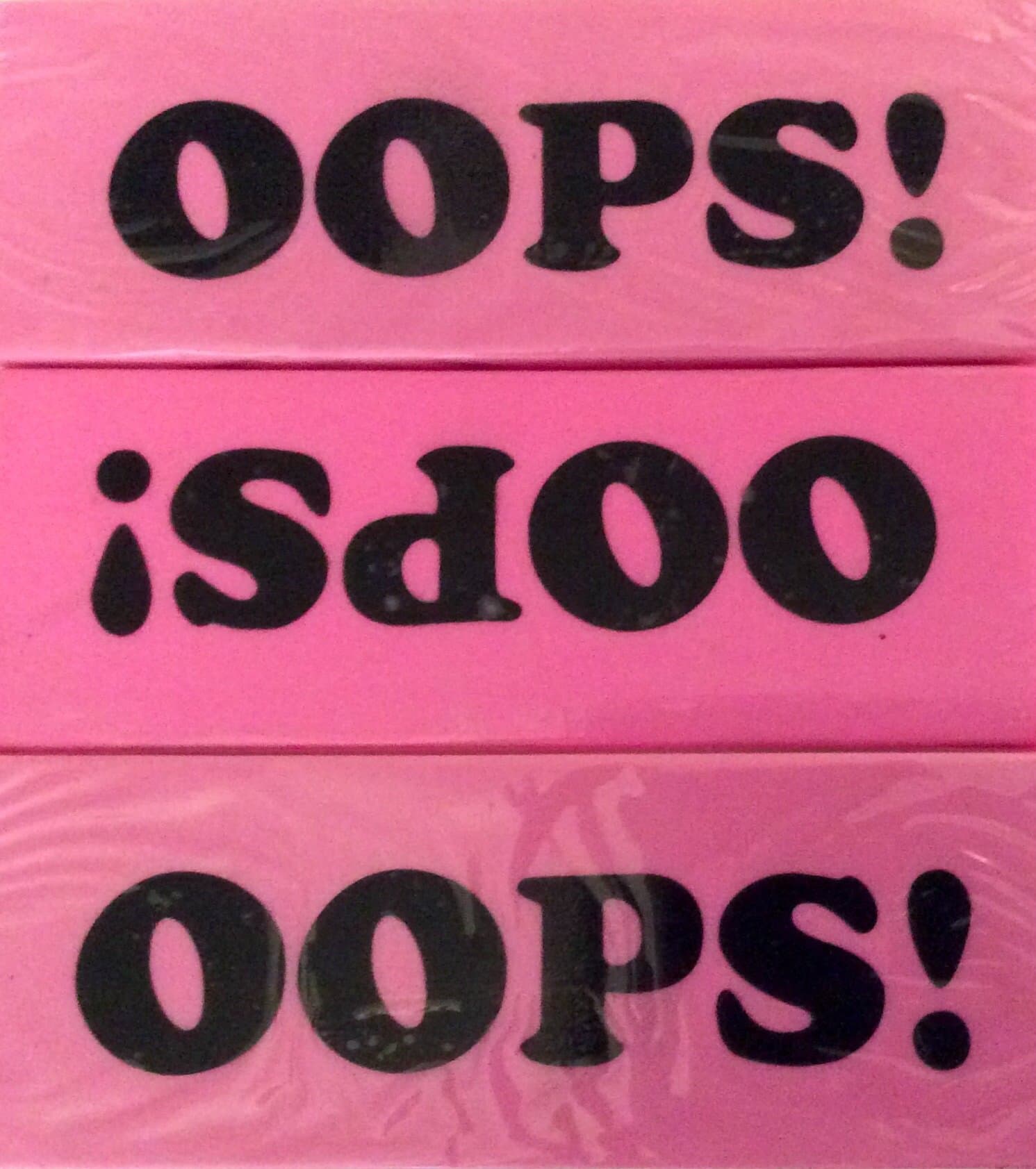 Oops Big Pink Eraser 3 Pack