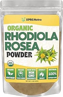 XPRS Nutra Organic Rhodiola Rosea Powder - Premium USDA Organic Rhodiola Powder for Cognition and Relaxation - Vegan Friendly Energy Booster (1 oz)