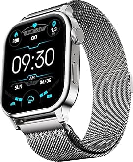 Fire-Boltt Rise Round Smart Watch 1.85″ HD Display with Bluetooth Calling, Rotating Crown, AI Voice Assistant, SpO2 & Heart Rate Monitor, 120+ Sports Modes, IP67 Waterproof Metal Smartwatch - Silver