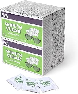 - Flents Lens Wipes, Wipe 'N Clear, 150 Count, Pre-Moistened, Streak-Free, Safe for Glasses, Sunglasses, Gentle Cleaning, Clear Vision, Individually Wrapped for Travel & Convenience, Made in the USA
