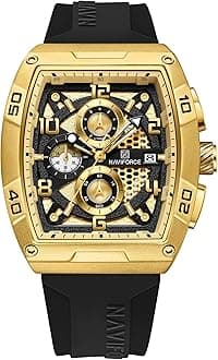 Waterproof Chronograph Sport Rectangle Watch for Men, with Auto Date Women Quartz Wrist Watches, Colorful Silicone Band