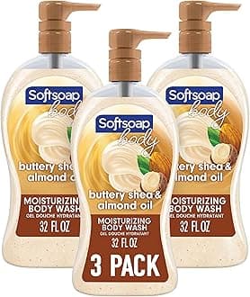 Softsoap Moisturizing Body Wash Pump, Shea and Almond Oil - 32 Fluid Ounce (3 Pack)