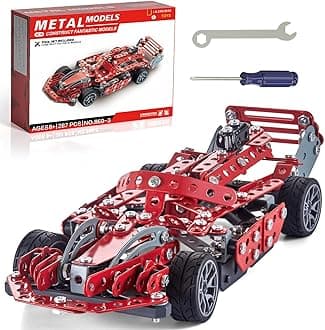 Building Kit Red Model Car Set - 287 PCS STEM Project Building Toys for Kids Ages 8-12, Building Blocks DIY Toys for Kids Ages 8 9 10 11 12-16 Years Old and Up Boys Girls Adults