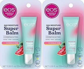 eos Lip Balm, 24H Moisture, Super Balm, Sensitive Skin | Watermelon Frosé | Lip Mask | Day or Night Treatment | Pack of 2