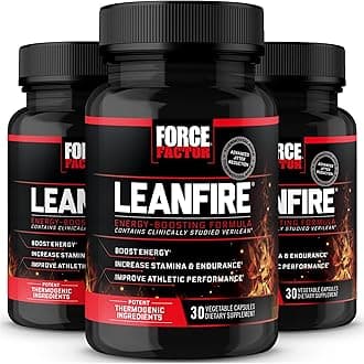 LeanFire, 3-Pack, Pre Workout Energy Pills with Green Tea Extract and Caffeine to Increase Energy, Build Lean Muscle, Improve Athletic Performance, and Enhance Focus, 90 Capsules