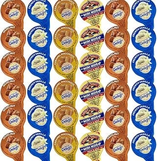 Various Flavors Assortment Single Serve Coffee Cream Creamer Set, Various Sweet Creamers, Deligt Coffee Creamer & Mino Moo's in Signature Box Packed