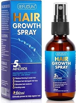 5% Minoxidil Hair Growth Spray for Thinning and Weak Hair, Regrowth Treatment Restores Scalp Health, Reduces Hair Damage and Loss for Men and Women - 2.02 OZ