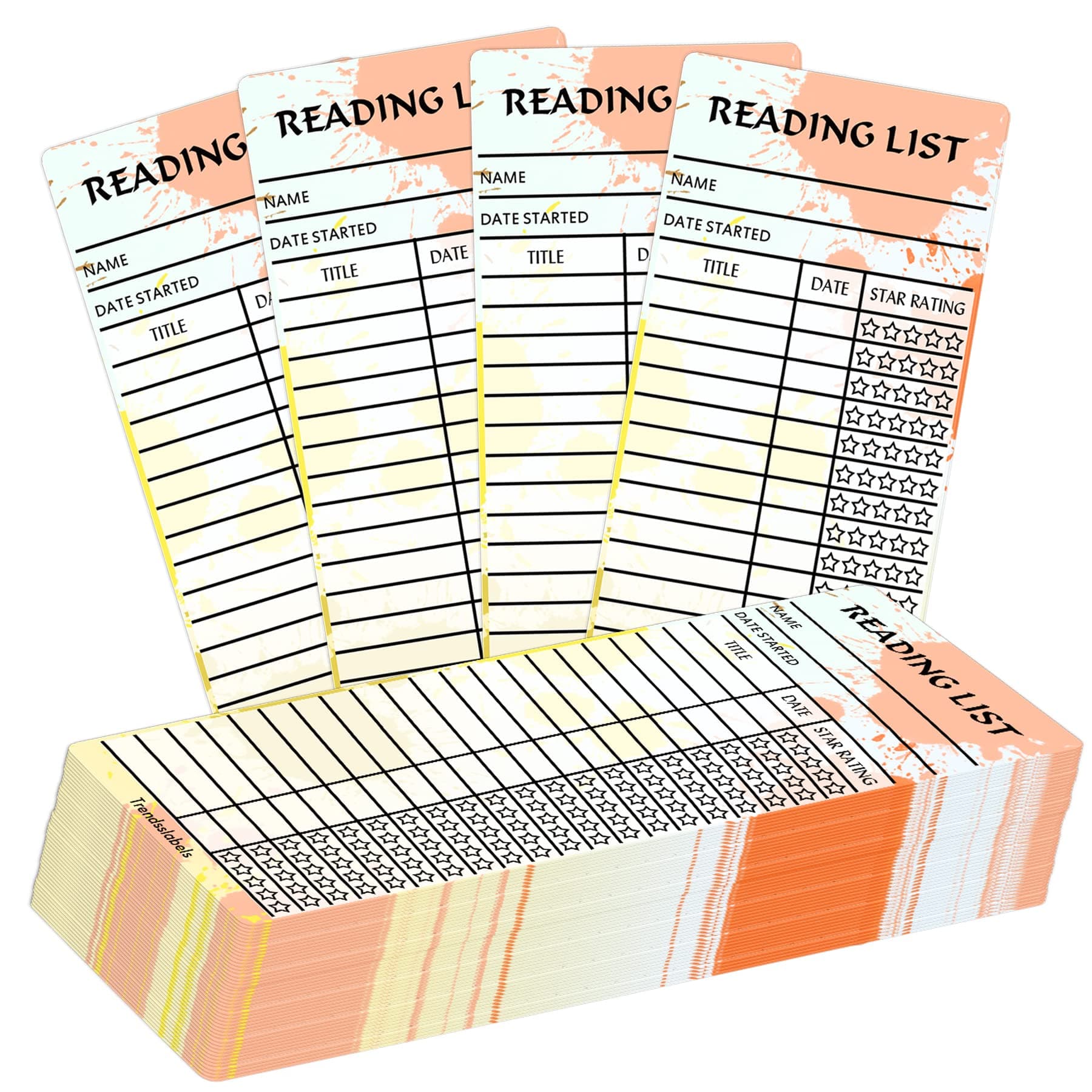 Reading List Bookmark Tracker 3 x 8 Personal Libraries Reading Page Cards Book Tracker Notecards Reading Log for Reading Student Lover Readers Literary Gifts,Book Accessories 50 Pcs
