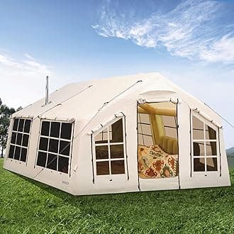 Inflatable Camping Tent, Large Blow-Up Air Tent, No Assembly Needed Luxury Glamping House, Oxford Fabric