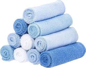 SpaSilk Washcloths, Blue, 0-36 Months, 10-Count