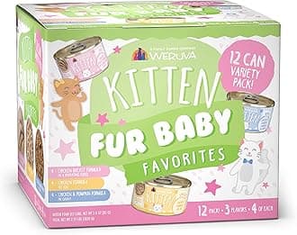 Weruva Kitten, Fur Baby Favorites Variety Pack, 3oz Can (Pack of 12)