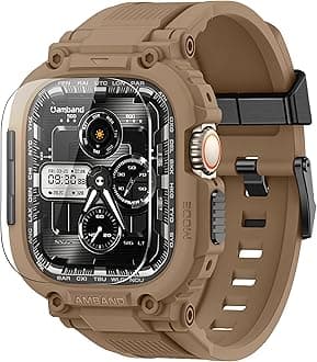 amBand M1 Sport Case Band for Apple Watch Ultra 3/2/1 & SE 3/2/1 & Series 11 10 9 8 7 6 5 4 3 49mm 46mm 45mm 44mm 42mm 41mm 40mm 38mm, Shockproof & Scratch Resistant Rugged Bumper for Men