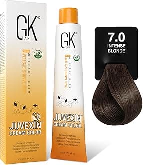 GK HAIR Color Cream 7.0 Intense Natural Blonde – 100% Grey Coverage | Semi, Demi- Permanent Results | 8–10 Vol Semi | 20-30-40 Vol Permanent – Salon Quality Hair Dye – For Women & Men 3.4 Oz