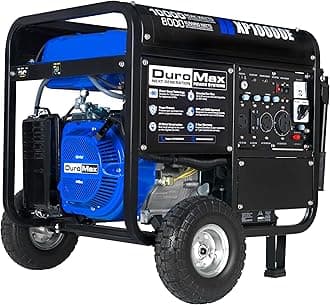 DuroMax XP10000E 10,000-Watt Gas Powered Portable Generator - Electric Start, Whole Home Backup Power, Transfer Switch Ready, RV & Emergency Ready