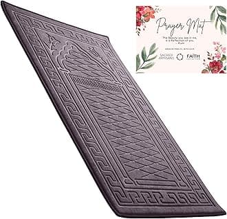 Sacred Artisans Prayer Mat | Padded Muslim Prayer Rug with Thick Foam, Soft Velvet, Gift for Ramadan (Sage Grey)