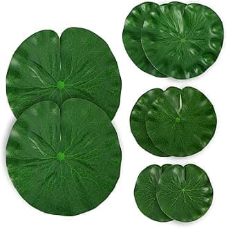 8Pcs Artificial Lily Pads for Pond - Plastic Pond Ornaments with Lotus Leaves, Lilly Pads Artificial Flowers for Fish Pool Garden Decoration