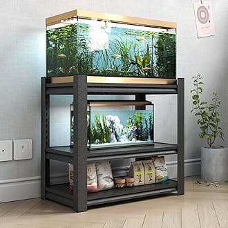 Fish Tank Stand,3-Tier Rack Shelf Heavy Duty Metal Frame Aquarium Stand 20 Gallon,Reptile Terrarium For 30 Gallon Long Aquarium,Reptile Stand,Breeder Stand,31.5"*18"*34"