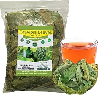 Gabio Green- Whole Soursop leaves(4.5oz / 127gr) 350 leaves aprox, Big Bag, H...