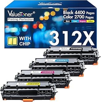 Remanufactured Toner Cartridges Replacement for HP 305A HP 312A Toner Cartridges 305X 312X High Yield for Laserjet Pro 400 300 Color M451dn M451dw M451nw M475dw MFP M476nw Printer (4-Pack)