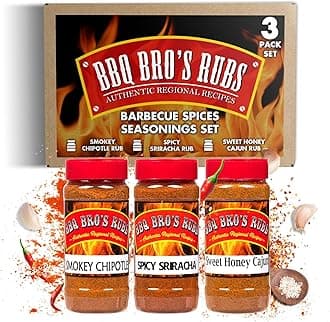 (Spicy Style) - Barbecue Spices Seasonings Set - BBQ Rubs - Use for Grilling, Cooking & Smoking - Meat Rub, Dry Marinade, Rib Rub, Steak/ Meat Seasoning - Great on; Steak, Chicken, Pork, Beef & Brisket, Turkey & Seafood - Spicy Sriracha - Smokey Chipotle -Sweet Honey Cajun