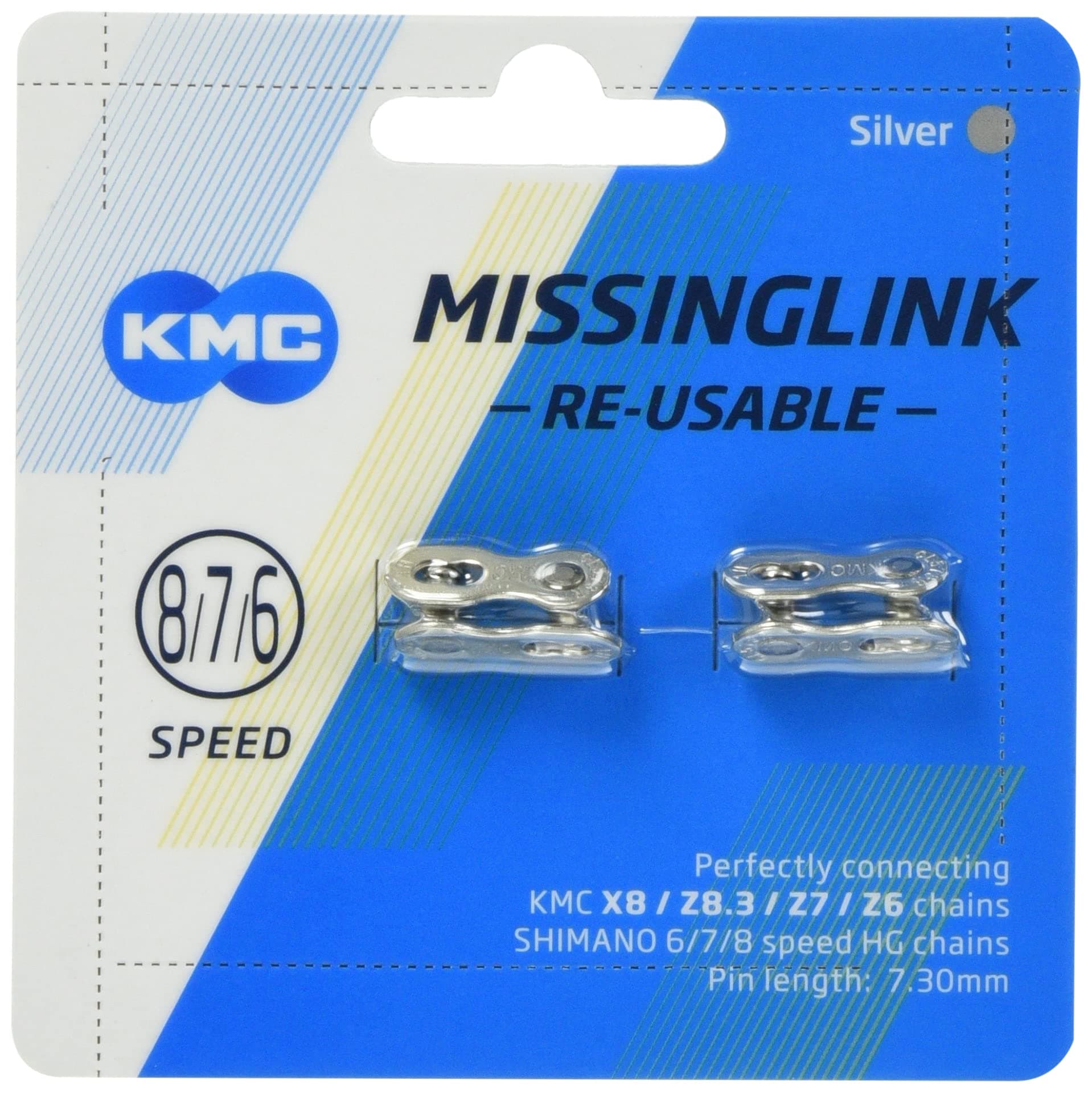 8 Speed Missinglink Joining Link, Silver, 2 Pairs