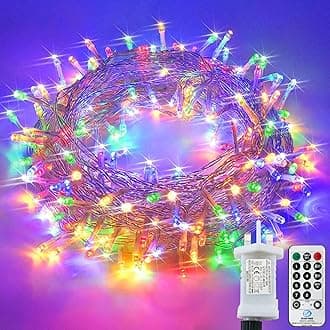 22M/72FT Christmas Tree Lights with 220LEDs, 8 Modes Fairy Lights Plug in Waterproof, Indoor/Outdoor String Lights Mains Powered for Bedroom Party Wedding Xmas Decorations(Multi-Coloured)