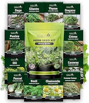 NatureZ Edge12 Herb Seeds Variety Pack, 6000+ Heirloom Seeds for Planting Hydroponic Indoor or Outdoor Home Garden Plant Seed, Parsley, Cilantro, Basil, Thyme, Chamomile, Oregano, Dill & More NonGMO