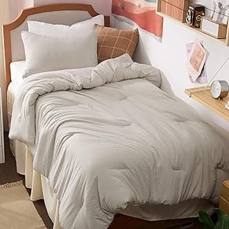 Twin/Twin XL Comforter Set, Beige Soft Prewashed Bedding for All Seasons, 2 Pieces GentleSoft™ Bed Set, 1 Lightweight Comforter (68"x88") and 1 Pillowcase (20"x26")