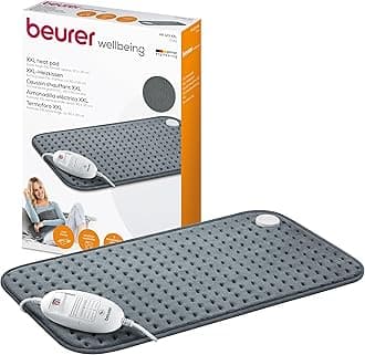 HK123 XXL Heat Pad, Longer Electric Pad For Even More Comforting Warmth And Relaxation, 3 Temperature Settings & Automatic Switch-Off, 60 x 30 cm