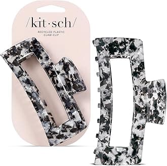 Kitsch Jumbo Hair Clip for Women – Recycled Plastic Hair Claw Clip - All-Day Strong Hold, Durable Non-Slip Grip for Thick & Thin Hair - Black, 1pc