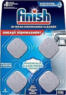 Dishwasher Cleaner Tablets, Deep Cleans Hidden Grease & Grime, Fights Odors, No Extra Wash Cycle, Helps Maintain Dishwasher, 4 Month Supply, 4 Count
