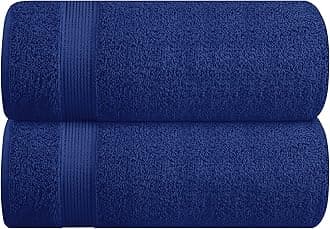 Belizzi Home Cotton 2 Pack Oversized Bath Sheet 35x70, Large Bath Sheet, Ultra Soft, Absorbent, Compact, Eco-Friendly, Recyclable, Quick Drying and Lightweight Towel - Navy Blue