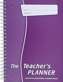 Educational Planning Books - The Teachers Planner Wirobound 2025-26 | A4 Teacher Planner & Academic Diary, Page-a-Day Teacher Notebook in 5 Periods per Day - Purple (TP13-P)
