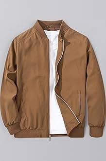 Men's Bomber Jacket Fashion Stylish Lightweight Windbreaker Spring Fall Casual Jackets for Men