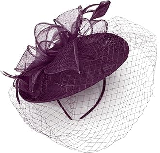 Caprilite Saucer Sinamay Headband Fascinator Wedding Ascot Hat Hatinator Birdcage Veil