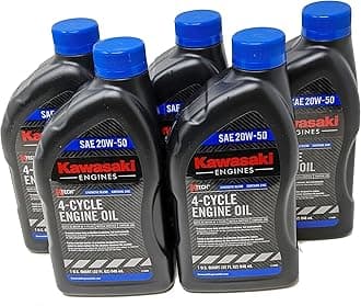 Pack of 5 Kawasaki 99969-6298 Genuine OEM K-Tech SAE 20W-50 4-Cycle Engine Oil