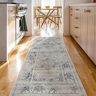 Sarrah Blue Quartz – Machine Washable Runner Rug – Pet & Child Friendly – Stain & Water Resistant – Non-Slip – 2.5'x7'