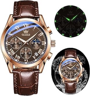 – Men's Casual Fashion Waterproof Gold Stainless Steel Band Quartz Gold Watches Gifts for Men