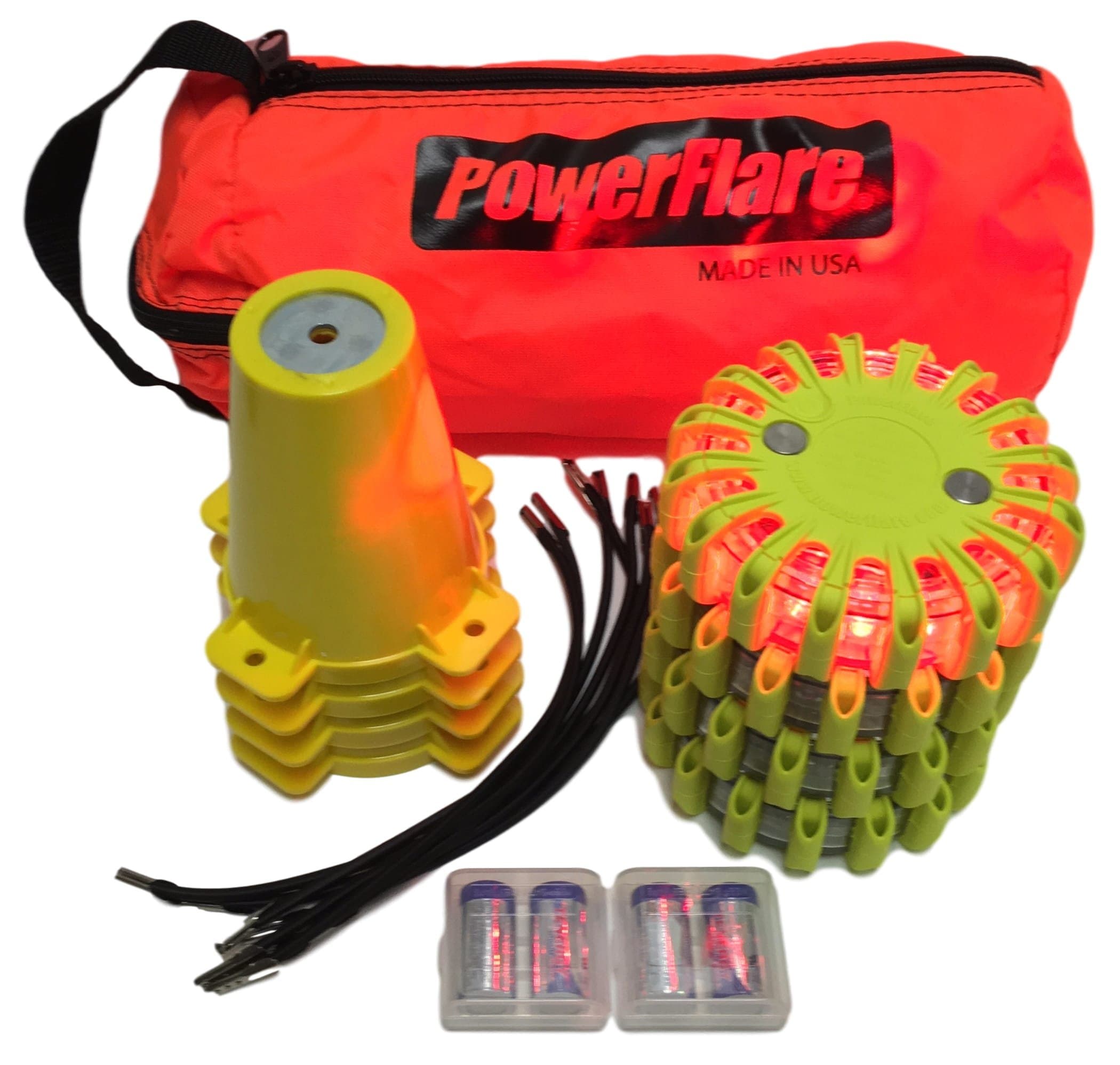 4-Position Cone Adapter Kit with 4-Pack Soft Pack of PowerFlare Lights