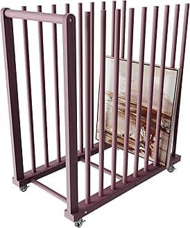 Art Storage Rack, Art Canvas Storage, Canvas Boards Rack Art Storage with Handle & Caster Wheels for Drawing Board, Panel, Paper Pad for Art Studios, Artworks, Gallery