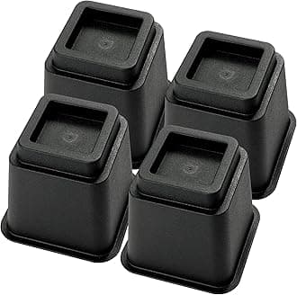 Bed Risers 5 Inch, Heavy Duty Square Furniture Frame Lift for Couch, Chair, Desk, Sofa and Bunk Bedpost, Set of 4