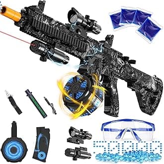 Electric Gel Ball Blaster, High Speed Automatic Splatter Ball Blaster with 50000+ and Goggles, Rechargeable Splatter Ball Toys for Outdoor Activities Game Party-Black