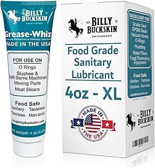 Grease-Whiz Food Grade Grease Lubricant 4oz - Lubricate Ice Cream, Slushee Machine, Beer Kegs, Pools, O Rings - Food Grade Lubricant for Commercial & Domestic Use by Billy Buckskin