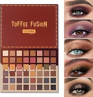 UcanbeToffee Fusion Nude Eyeshadow Palette, 48 Neutral Shades Naked Eye Shadow Makeup Pallet, High Pigmented Matte Glitter Shimmer Make Up Kit for Women Girls