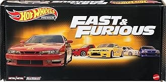 Hot Wheels Cars, Premium Fast & Furious Bundle, 5 1:64 Scale Die-Cast Hot Wheels Cars from the 1st Fast Movie in a Limited-Edition Box for Collectors, HKF08